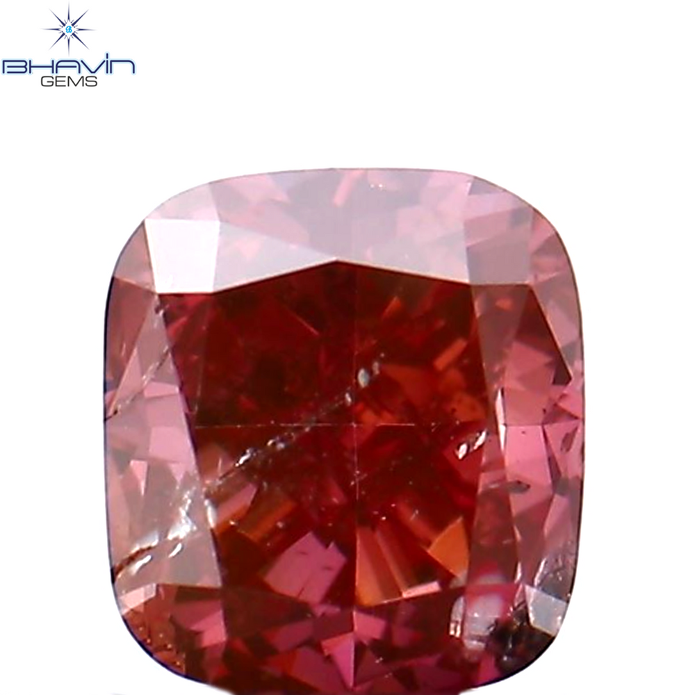 0.50 CT クッション シェイプ ナチュラル ルース ダイヤモンド エンハンスト ピンク カラー SI1 クラリティ (4.35 MM)