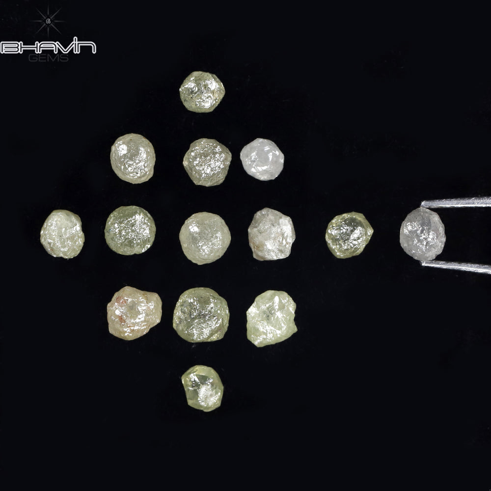 5.93 CT/14 PCS Rough Shape White Color Natural Diamond I3 Clarity (4.43 MM)