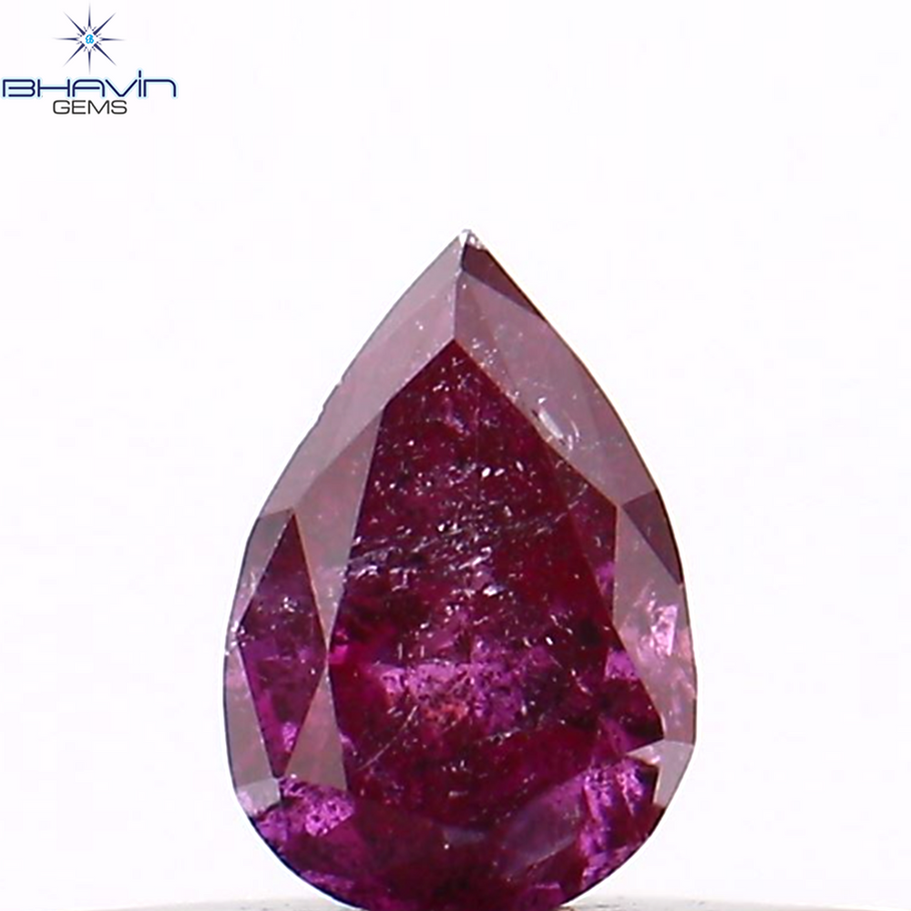 0.25 CT ペアシェイプ ナチュラル ダイヤモンド ピンク カラー I3 クラリティ (4.76 MM)