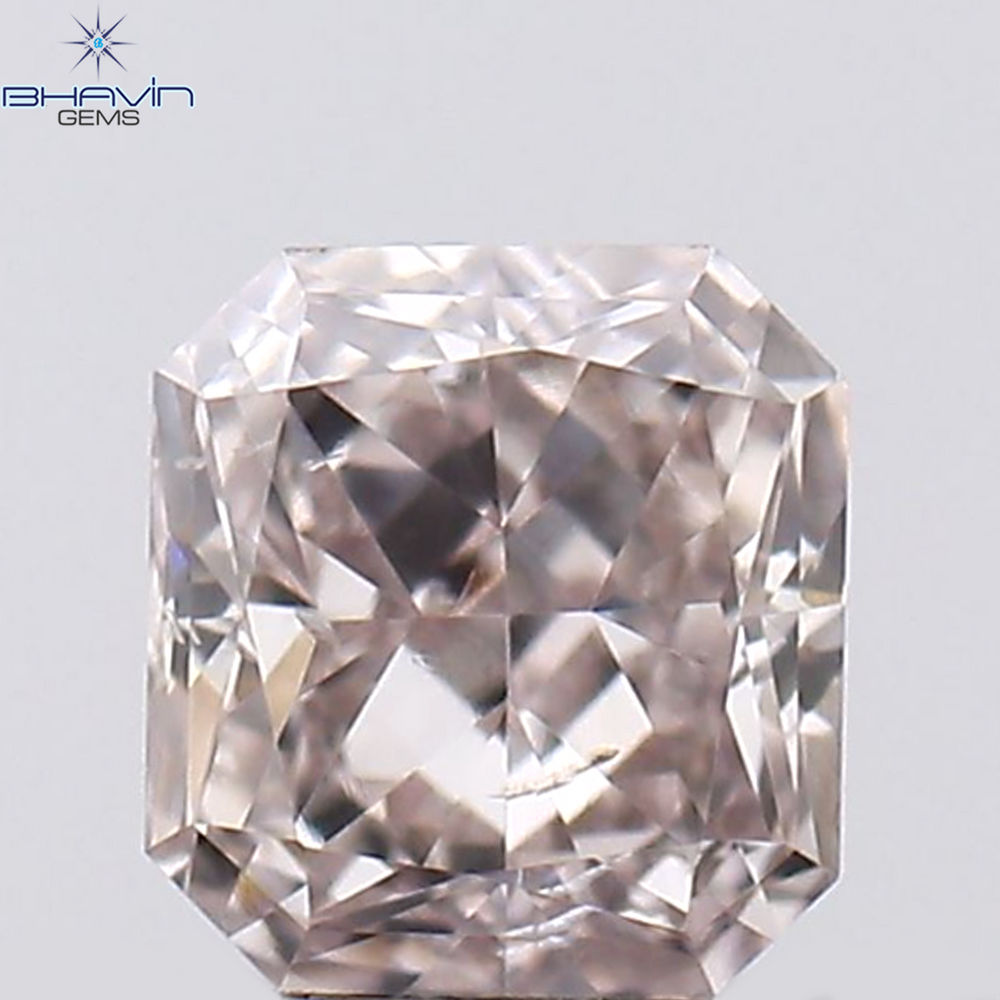 0.08 CT ラディアント シェイプ ナチュラル ダイヤモンド ピンク色 SI2 クラリティ (2.38 MM)