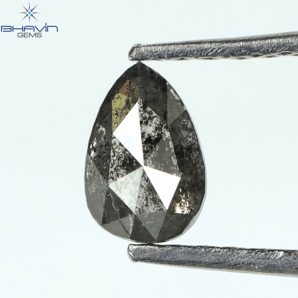 0.42 CT ペアシェイプ ナチュラル ルース ダイヤモンド ソルト アンド ペッパー カラー I3 クラリティ (5.62 MM)