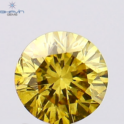 0.21 CT Round Shape Natural Diamond Orange Color SI2 Clarity (3.80 MM)