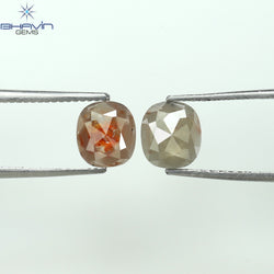 1.00 CT/3 ピース ミックス シェイプ ナチュラル ダイヤモンド ソルト アンド ペッパー カラー I3 クラリティ (4.30 MM)