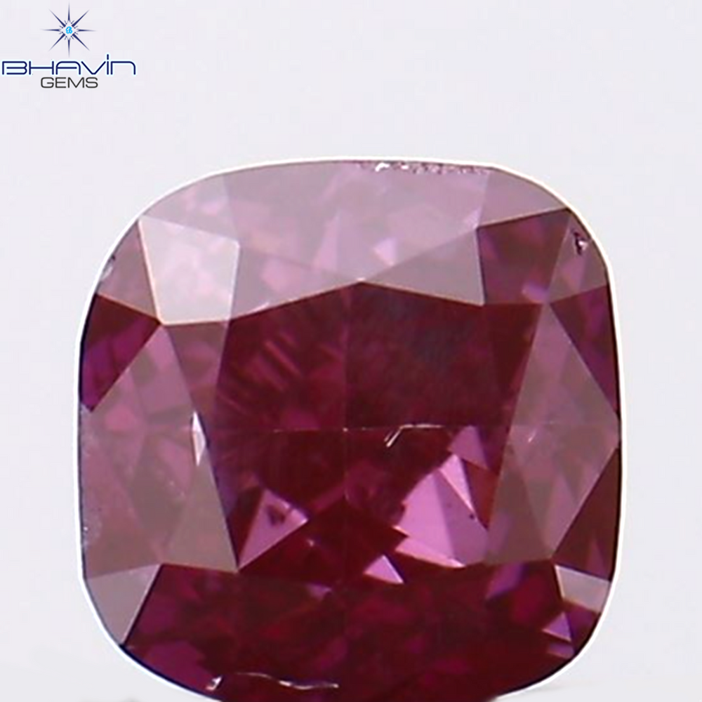 0.07 CT クッション シェイプ ナチュラル ルース ダイヤモンド 強化ピンク色 VS2 クラリティ (2.36 MM)