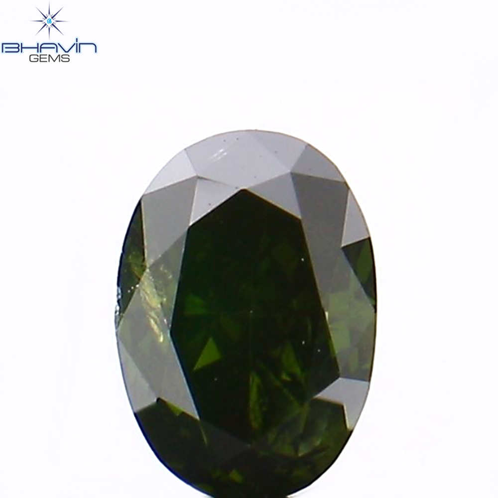 0.15 CT Oval Shape Natural Diamond Green Color SI1 Clarity (3.73 MM)