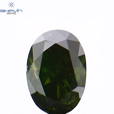 0.15 CT Oval Shape Natural Diamond Green Color SI1 Clarity (3.73 MM)