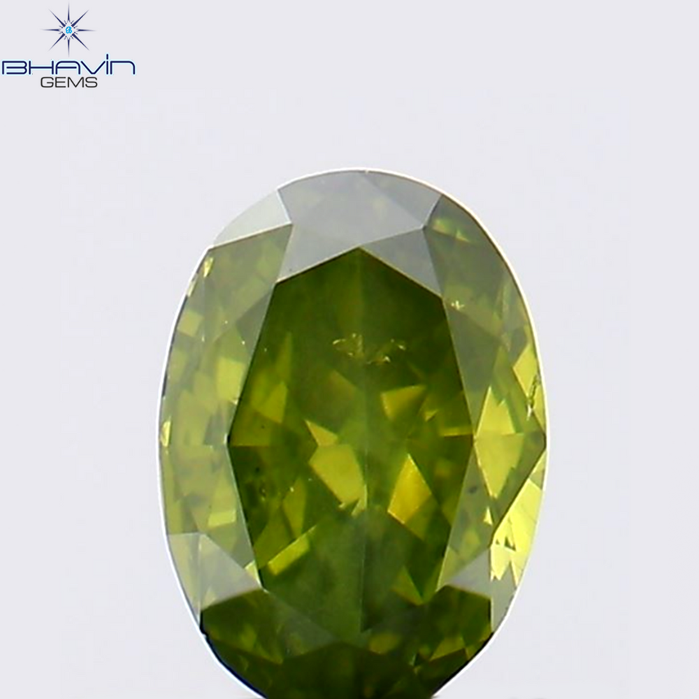 0.25 CT Oval Shape Natural Diamond Green Color SI1 Clarity (4.74 MM)