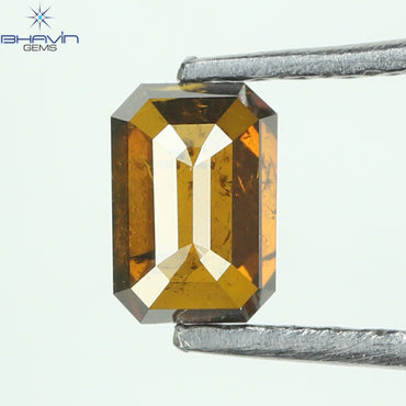 0.42 CT Emerald Diamond Cognac Color Clarity SI2 (4.88 MM)