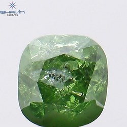 0.31 CT Cushion Diamond Natural Diamond Green Diamond Clarity I3 (3.70 MM)