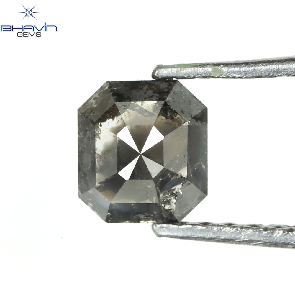 0.85 CT Asscher Shape Natural Diamond Grey Color I3 Clarity (5.32 MM)