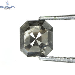 0.85 CT Asscher Shape Natural Diamond Grey Color I3 Clarity (5.32 MM)