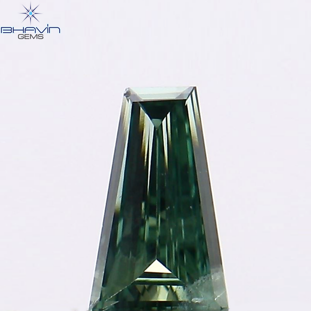 0.11 CT Baguette Shape Natural Diamond Green Color VS2 Clarity (4.45 MM )