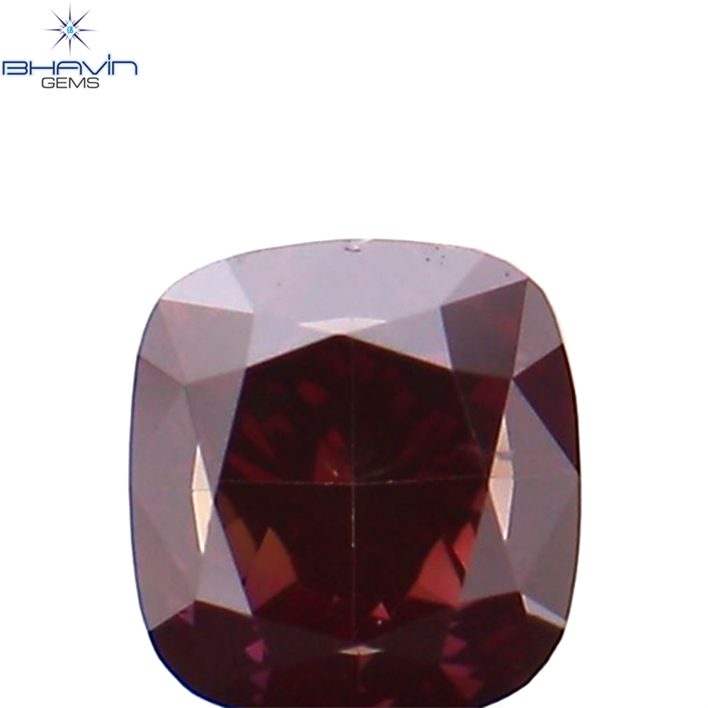 0.27 CT クッション シェイプ ナチュラル ルース ダイヤモンド 強化ピンク色 VS2 クラリティ (3.51 MM)
