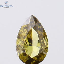 0.16 CT Pear Shape Natural Diamond Green Color SI1 Clarity (4.55 MM)
