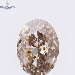 0.27 CT Oval Shape Natural Diamond Brown-Pink Color SI1 Clarity (4.66 MM)