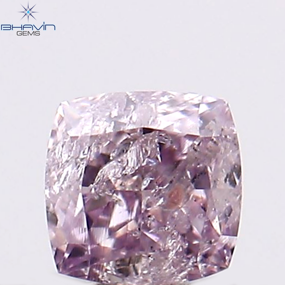0.07 CT クッション シェイプ 天然ダイヤモンド ピンク色 I1 クラリティ (2.42 MM)