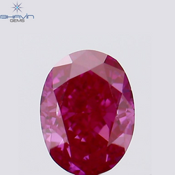 0.28 CT Oval Shape Natural Diamond Enhanced Pink Color VS1 Clarity (4.34 MM)