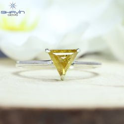 Triangle Diamond, Natural Diamond Ring, Salt And pepper Diamond, Gold Ring, Engagement Ring, Wedding Ring, Diamond Ring