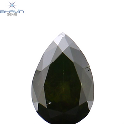 0.20 CT Pear Shape Natural Diamond Green Color I2 Clarity (4.55 MM)