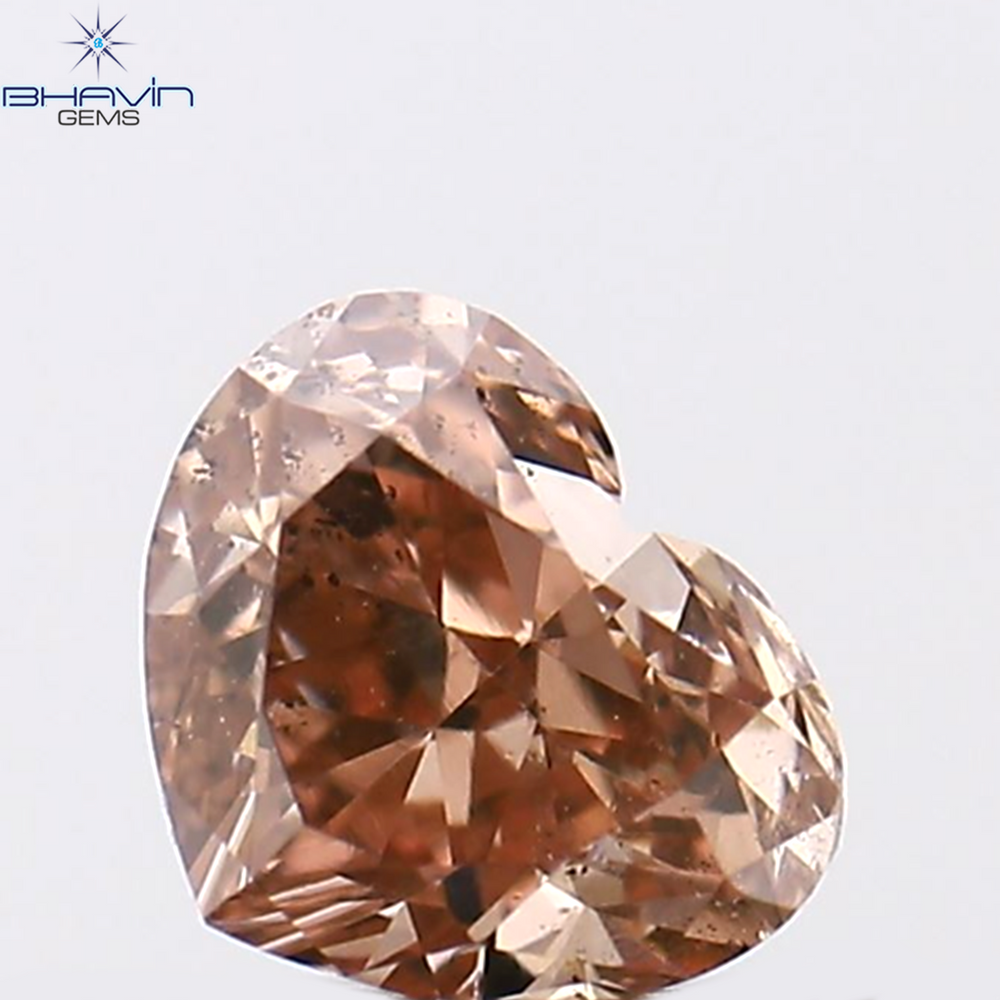 0.31 CT ハート シェイプ ピンク カラー ナチュラル ルース ダイヤモンド SI1 クラリティ (4.20 MM)