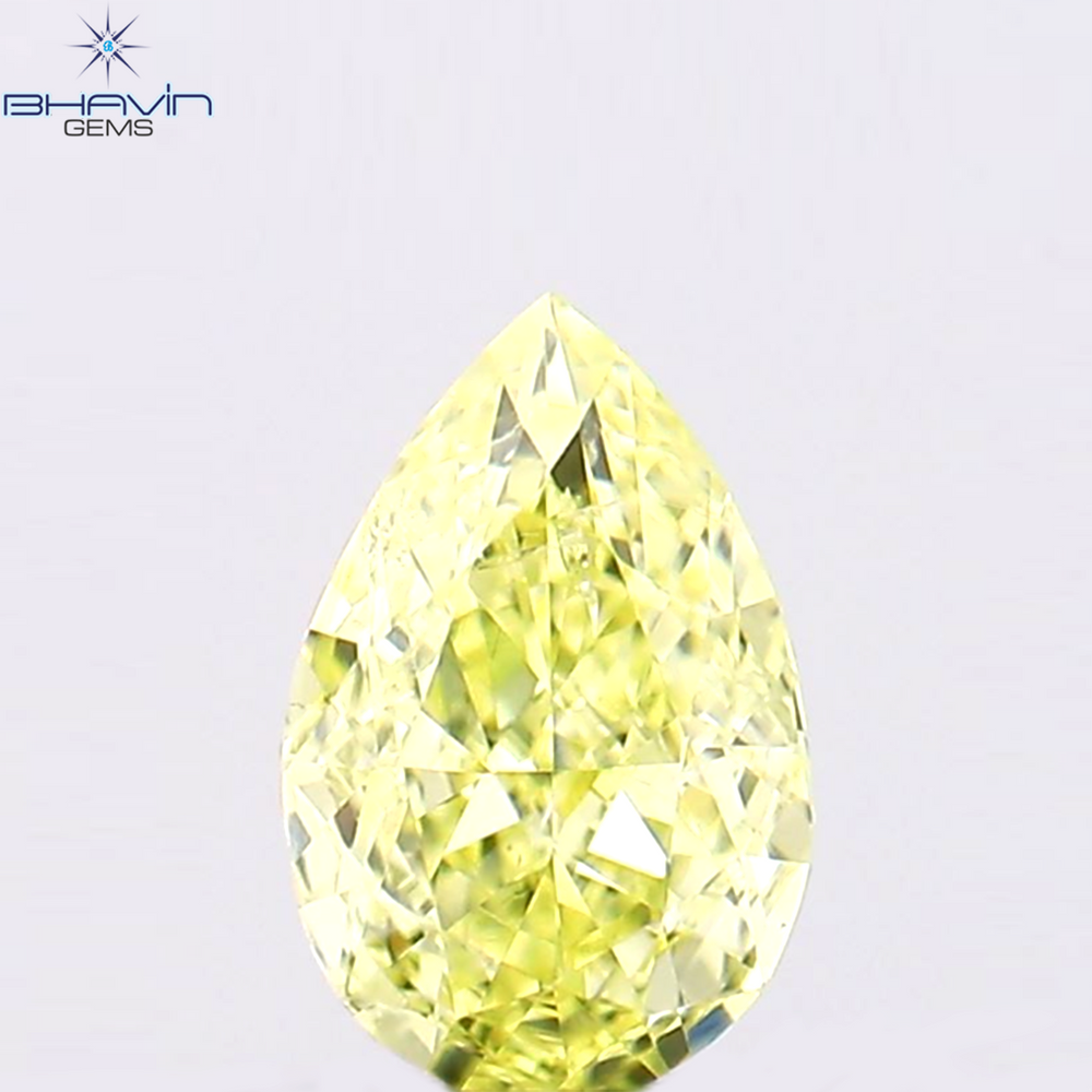 0.22 CT Pear Shape Natural Diamond Yellow Color SI1 Clarity (4.76 MM)