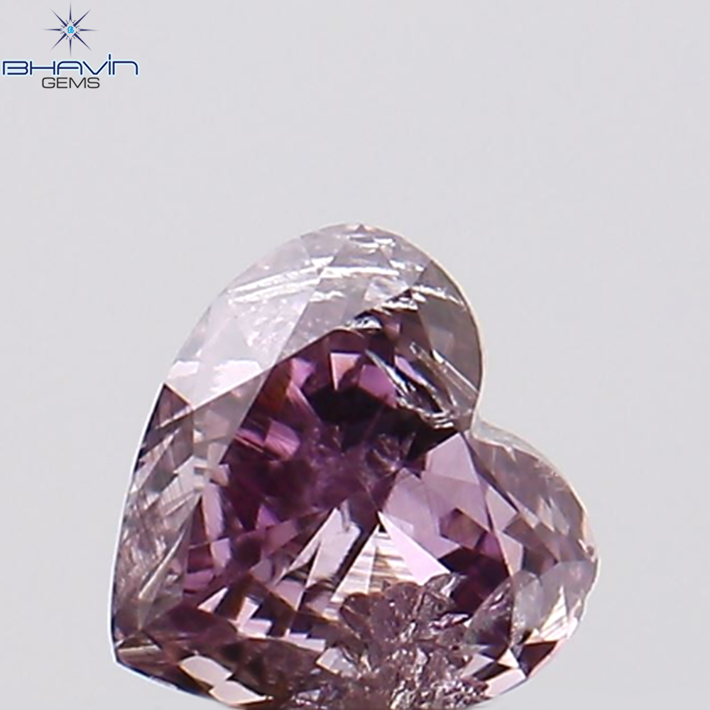 0.21 CT ハートシェイプ 天然ダイヤモンド ピンク色 SI2 クラリティ (3.88 MM)
