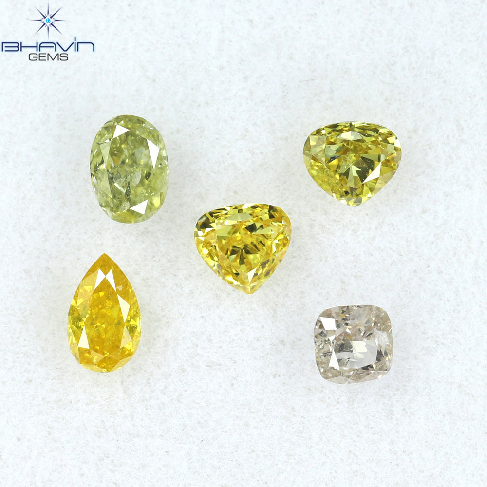 0.58 CT/5 Pcs Mix Shape Natural Diamond Mix Color VS-SI Clarity (3.90 MM)