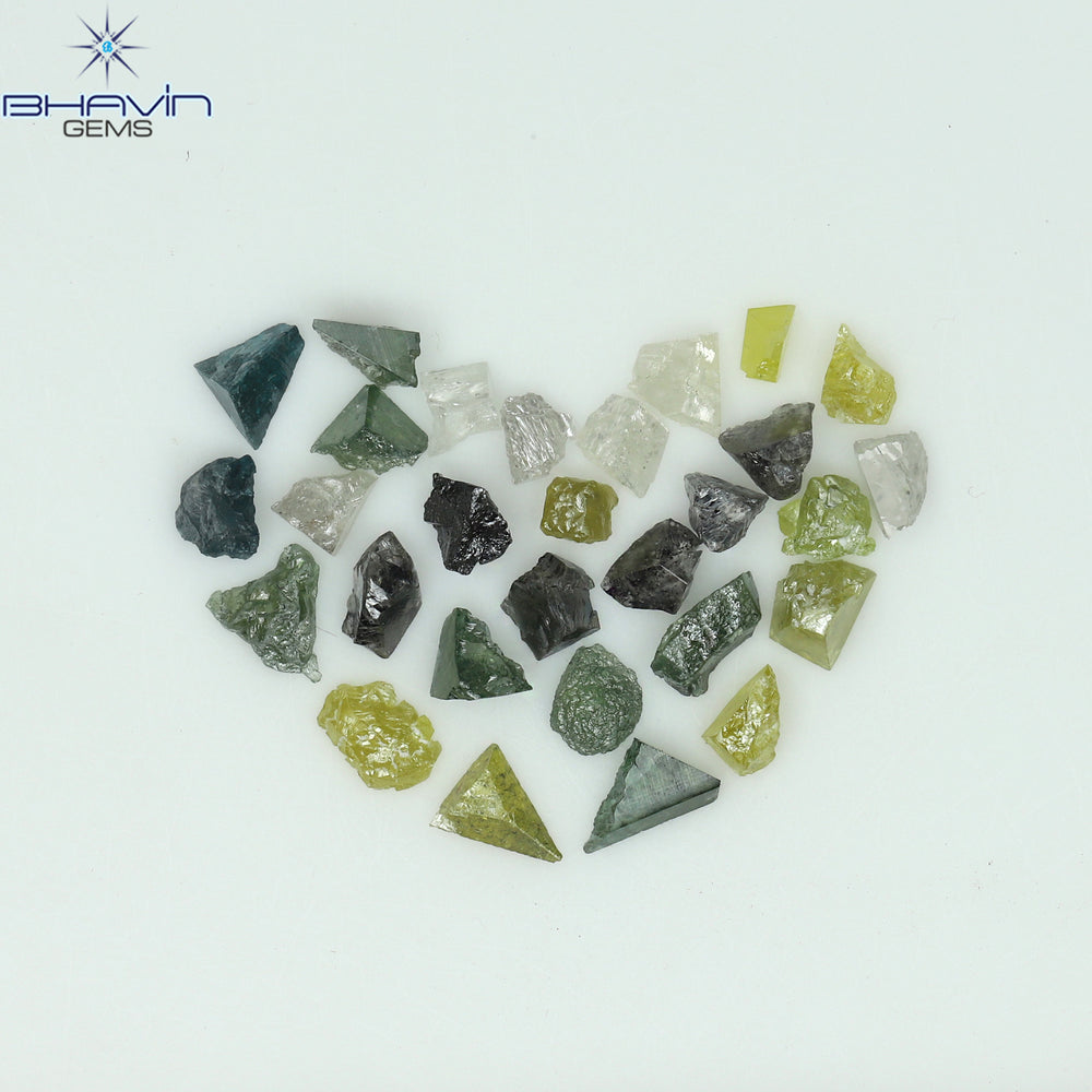 3.87 CT/57 PCS Mix Color Rough Diamond Natural loose Diamond I3 Clarity (3.28 MM)