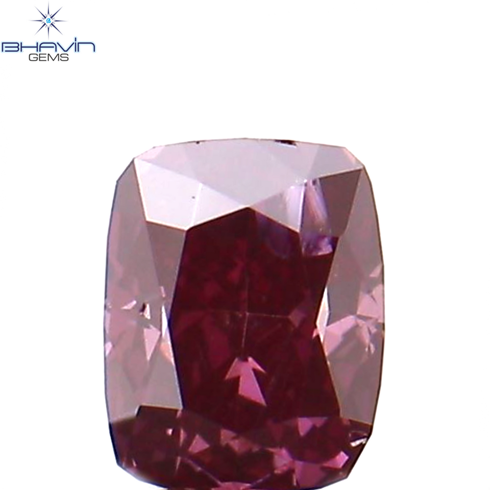 0.11 CT クッション シェイプ ナチュラル ルース ダイヤモンド 強化ピンク色 SI1 クラリティ (3.04 MM)