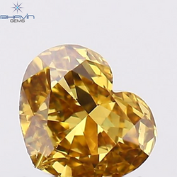 0.19 CT Heart Shape Natural Diamond Orange Color VS2 Clarity (4.00 MM)