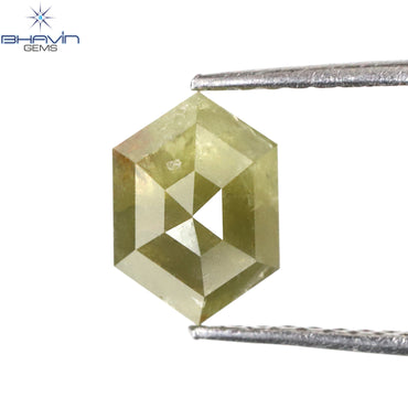 1.47 CT Hexagon Shape Natural Diamond Yellow Color I3 Clarity (8.10 MM)