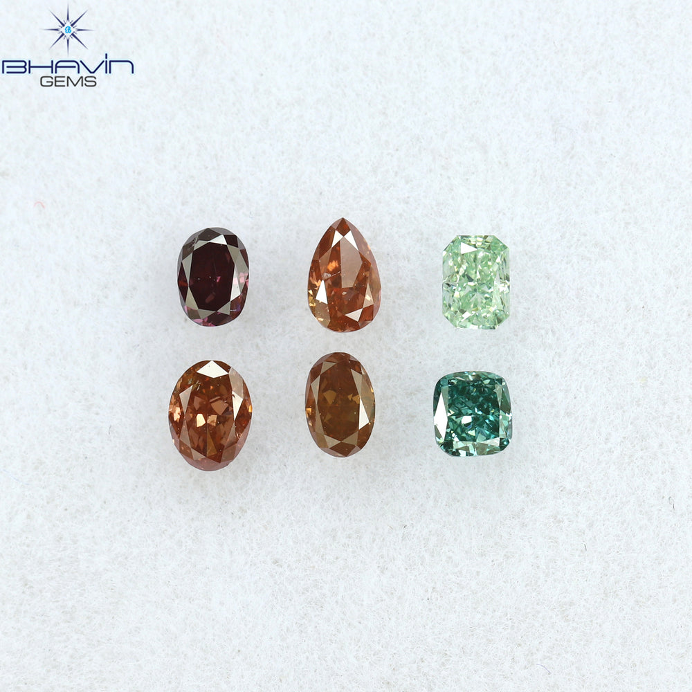 0.41 CT/6 Pcs Mix Shape Natural Diamond Mix Color SI2 Clarity (3.15 MM)