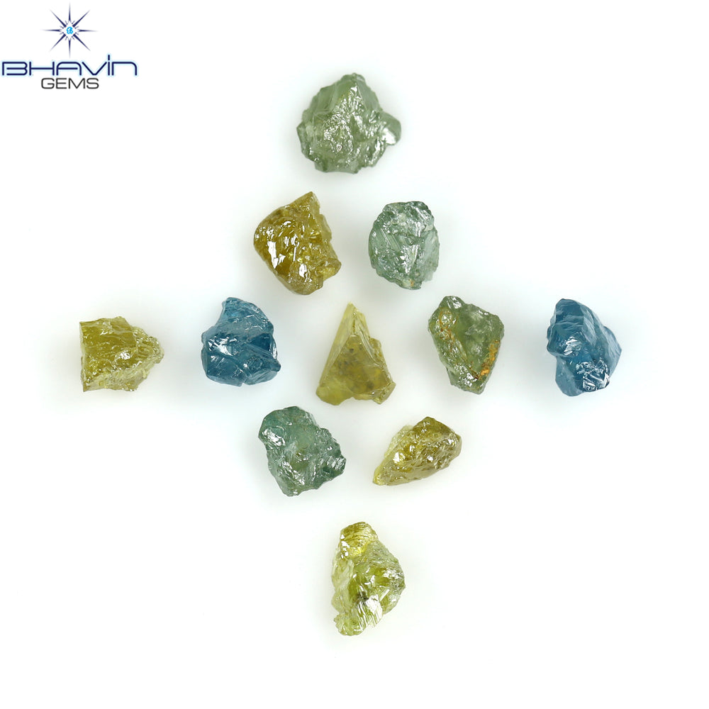 1.47 CT/11 PCS Rough Shape Enhanced Mix Color Natural Diamond I3 Clarity (4.30 MM)