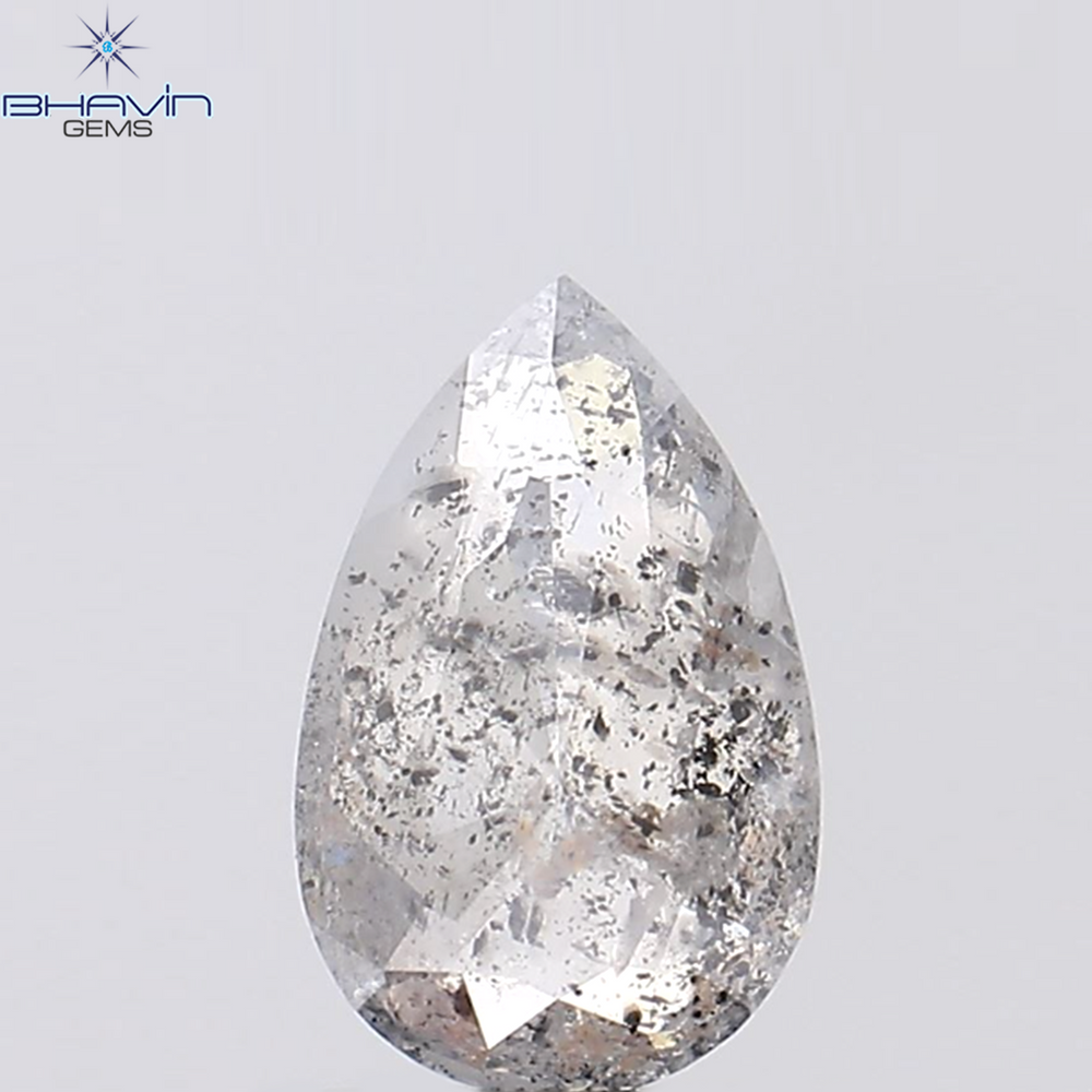 1.13 CT Pear Shape Natural Loose Diamond Salt And Pepper Color I3 Clarity (8.60 MM)
