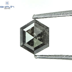 0.62 CT Hexagon Shape Natural Loose Diamond Salt And pepper Color I3 Clarity (5.09 MM)