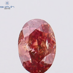 0.24 CT Oval Shape Natural Diamond Enhanced Pink Color VS2 Clarity (4.40 MM)