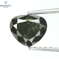 1.06 CT Heart Shape Natural Diamond Enhanced Green Color I2 Clarity (5.48 MM)