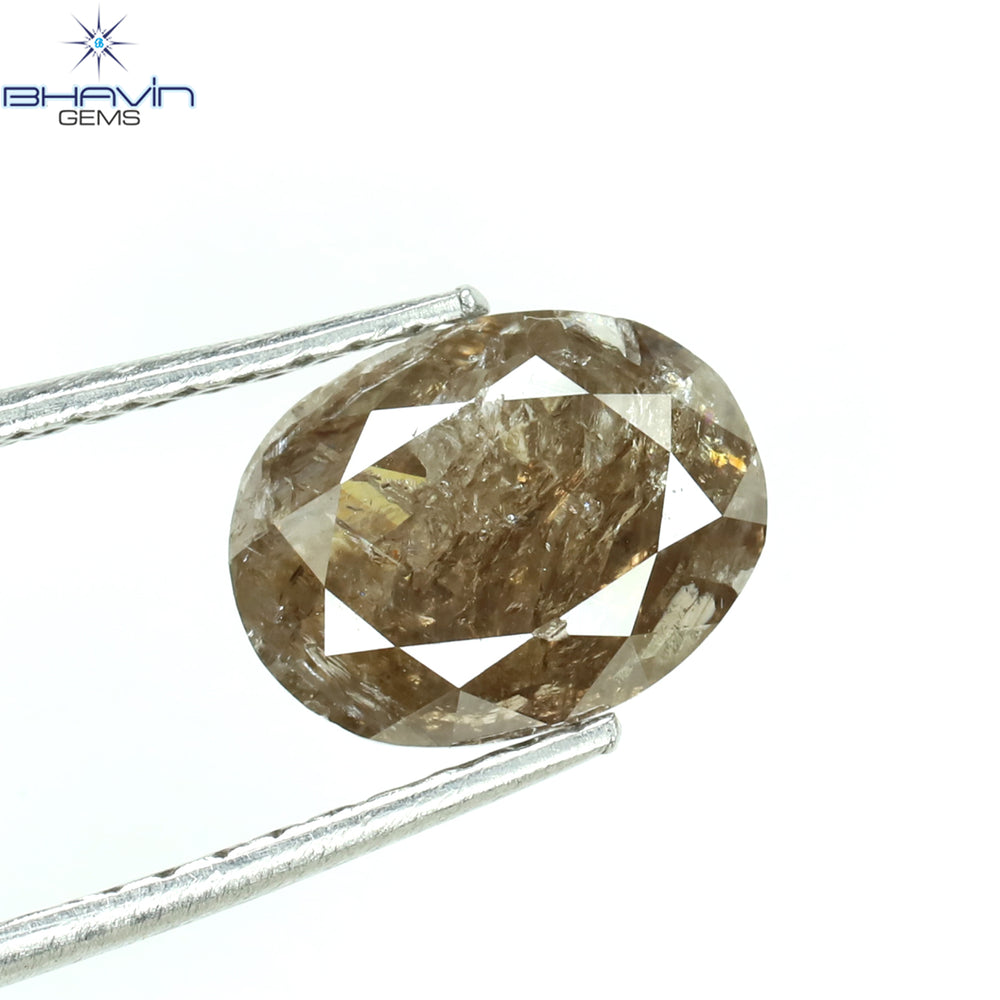 1.69 CT Oval Diamond Pink Brown Color Natural Loose Diamond I3 Clarity (8.35 MM)
