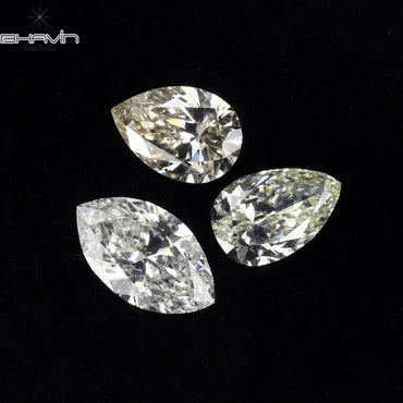 0.51 CT/3 Pcs CT Pear-Marquise Shape White Color SI Clarity (5.50 MM)