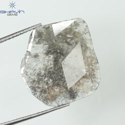 5.97 CT Slice Shape Natural Diamond Salt And Pepper Color I3 Clarity (18.24 MM)