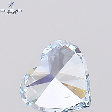 0.31 CT Heart Shape Natural Diamond Greenish Blue Color VS1 Clarity (4.40 MM)