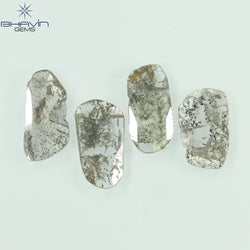 2.43 CT/4 Pcs Slice Shape Natural Diamond Salt And Pepper Color I3 Clarity (11.80 MM)