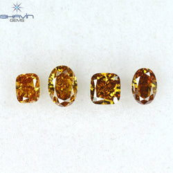 0.48 CT/4 PCS Mix Diamond Natural diamond Orange Diamond VS1 Clarity (3.82 MM)
