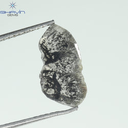 1.10 CT Slice Shape Natural Diamond Salt And Pepper Color I3 Clarity (14.00 MM)