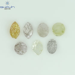0.59 CT /7 Pcs Uncut Shape Mix Natural Loose Diamond I3 Clarity (4.25 MM)