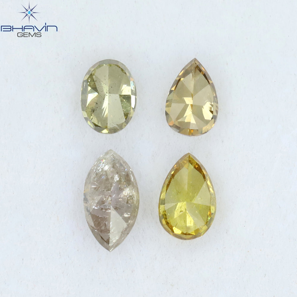 0.93 CT/4 Pcs Heart Shape Natural Diamond Mix Color SI2 Clarity (5.75 MM)
