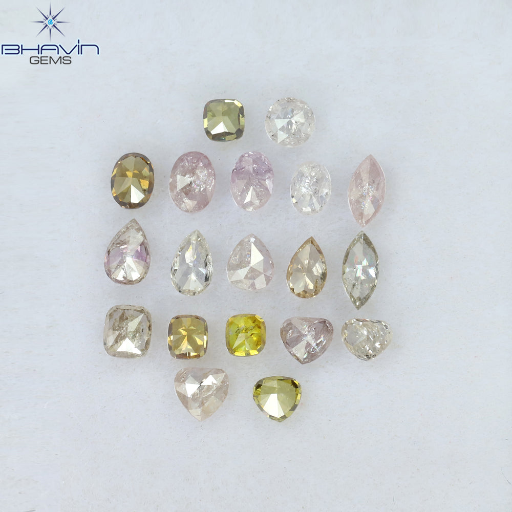 2.50 CT/19 Pcs Mix Shape Natural Diamond Pink Color I2 Clarity (4.75 MM)