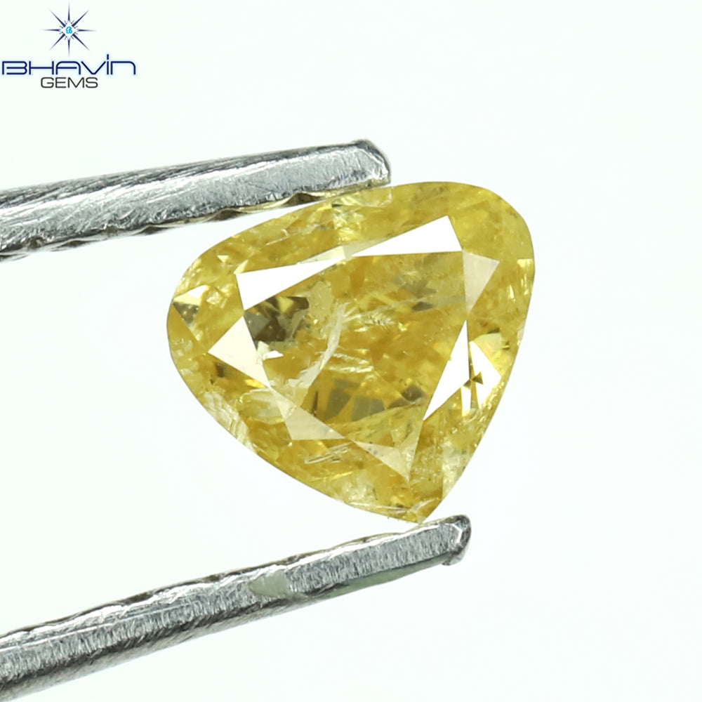 0.31 CT Heart Shape Natural Diamond Orange Color I2 Clarity (4.38 MM)