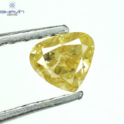 0.31 CT Heart Shape Natural Diamond Orange Color I2 Clarity (4.38 MM)