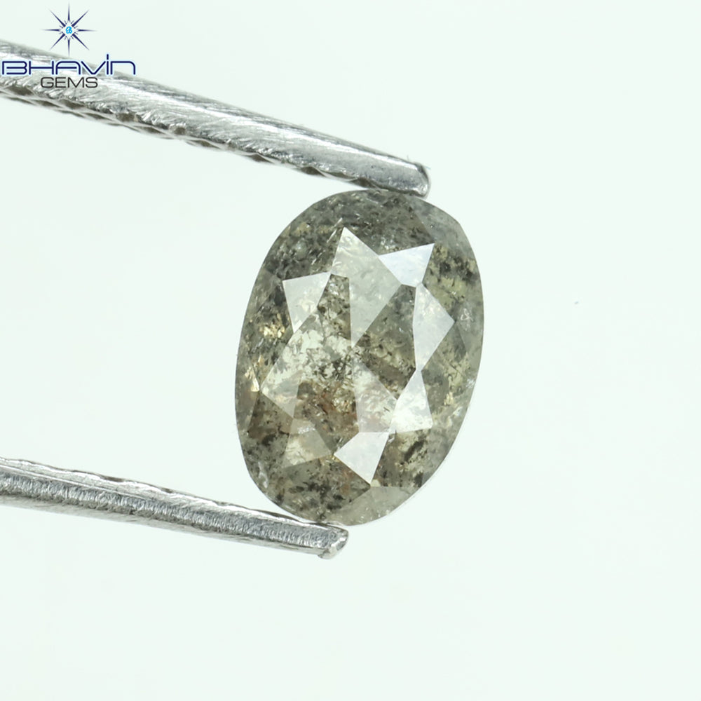 0.56 CT Oval Shape Natural Loose Diamond Salt And Pepper Color I3 Clarity (5.56 MM)